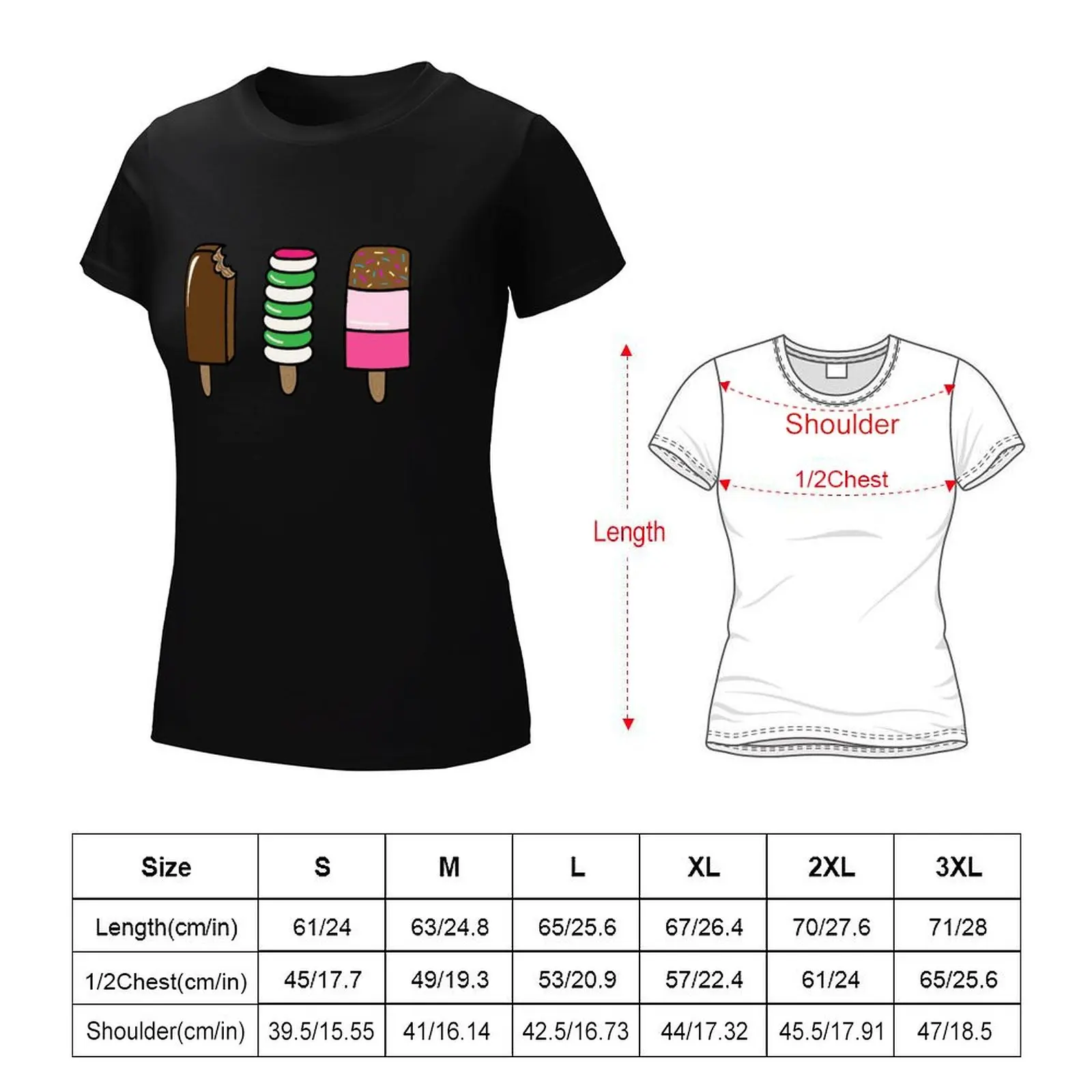 Ice Lollies T-Shirt summer tops shirts graphic tees vintage clothes Top Women