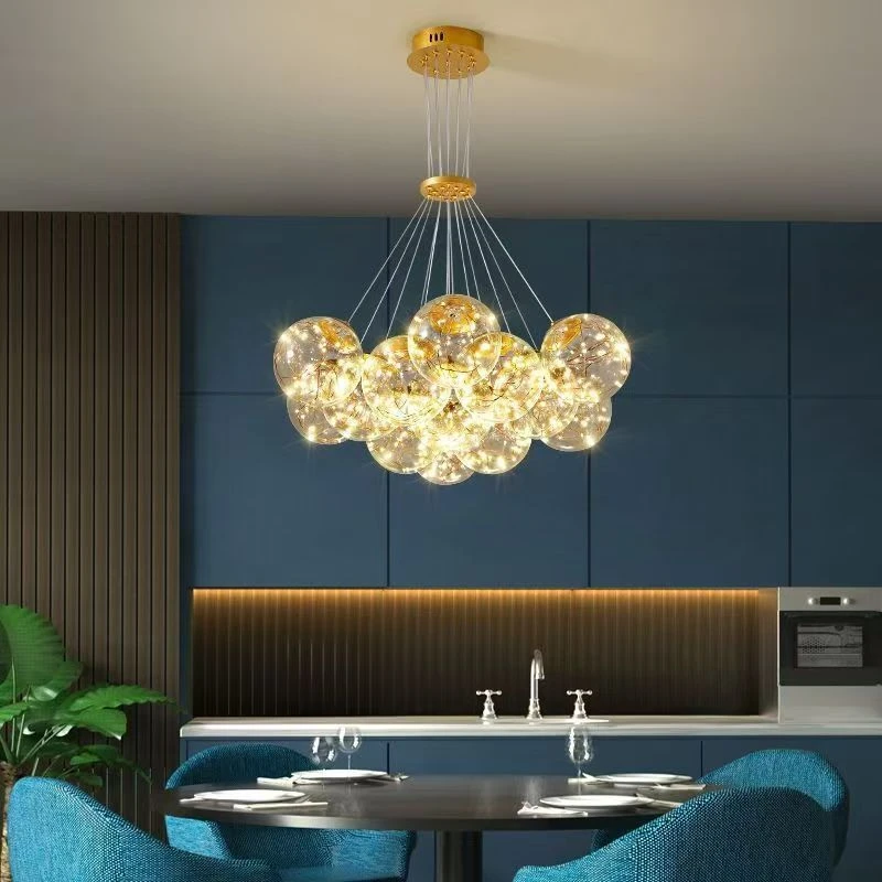 

Modern Glossy Glass Ball Led Chandeliers, Ceiling Chandeliers For Living Rooms, Bedrooms And Dining Rooms, Indoor Lighting Fixtu