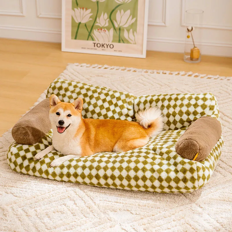 Luxury Dog Bed Soft Cozy Cat Sofa Winter Warm Pet Sleeping Mat for Small Medium Dogs Cats Detachable Dog Nest Pet Supplies