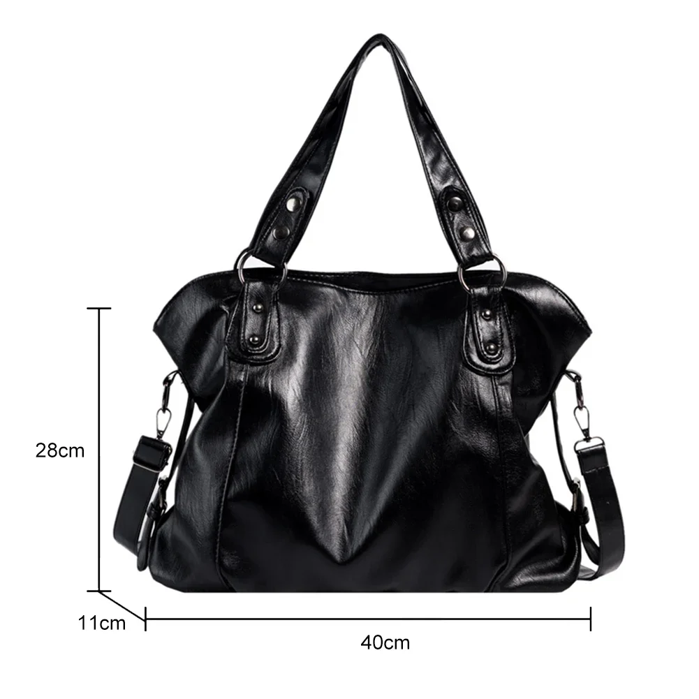 Solid Color Mommy Crossbody Bag Large Capacity Handbag PU Leather Women\'s Underarm Bag Retro Shoulder Bag Ladies Casual Tote Bag