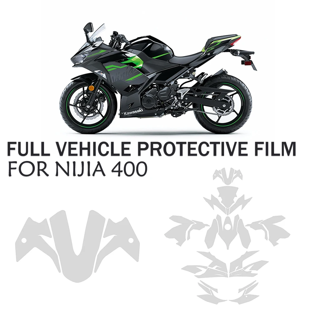 Motorcycle Paint protection Film Kit TPU For Kawasaki Nijia 400 2018-2024 PPF NIJIA 400 Fairing Protection Scratch Film