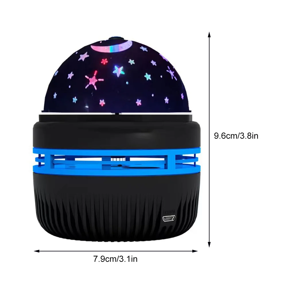 USB Galaxy Stars Projector Starry Sky Projection Night Light Rotating Magic Ball Stage Light Bedroom Atmosphere Lamp Party Light