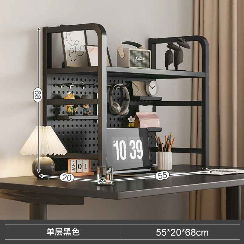Table Hole Board Shelf Study Table Wrought Iron Multi-layer Storage Shelf Student Desktop Storage Bookshelf