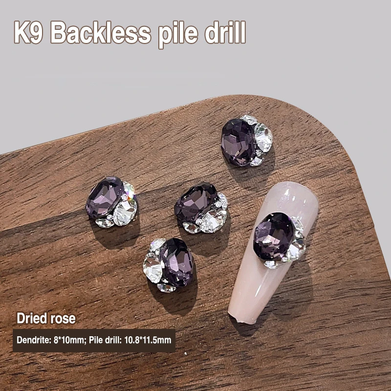 5PCS K9 Handmade Nail Art Stacked Crystal Diamonds Rhinestones Charms Gem Jewelry Parts Accessories For Nails Decoration DIY