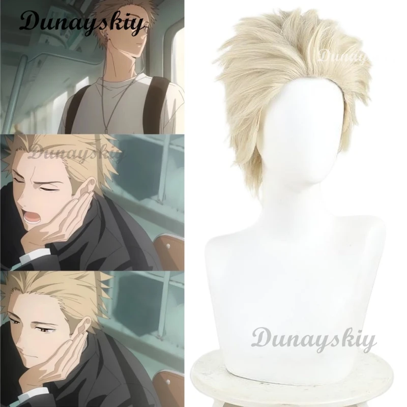 

Anime The Fragrant Flower Blooms with Dignity Rintaro Tsumugi Cosplay Wig Blonde Short Hair Halloween Party for Women Men Props