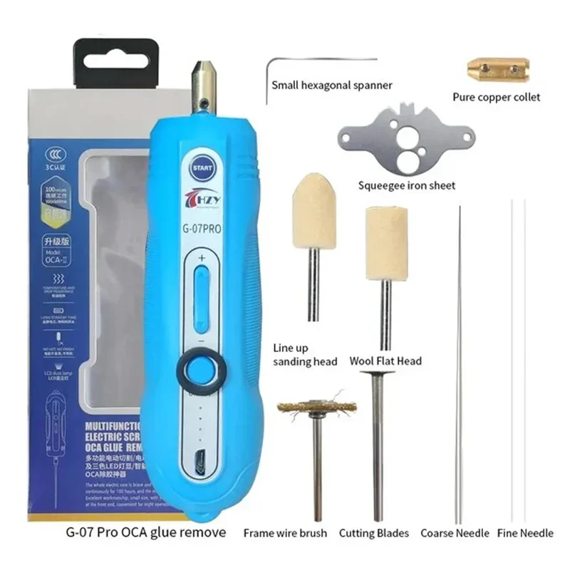 เครื่องมือตัดกระจกไฟฟ้า G-07Pro Hzy เครื่องมือสำหรับตัดกระจกมุมหน้าจอ LCD ขอบกระจกแตกเครื่องมือทำความสะอาดชุดเครื่องมือ