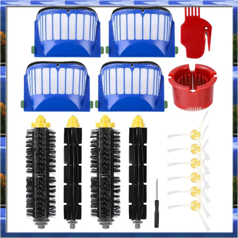 مجموعة ملحقات الفلتر والفرشاة من البلاستيك الأسود والأزرق لسلسلة Irobot Roomba 600 605 606 و500 Series 564 585 595 #3