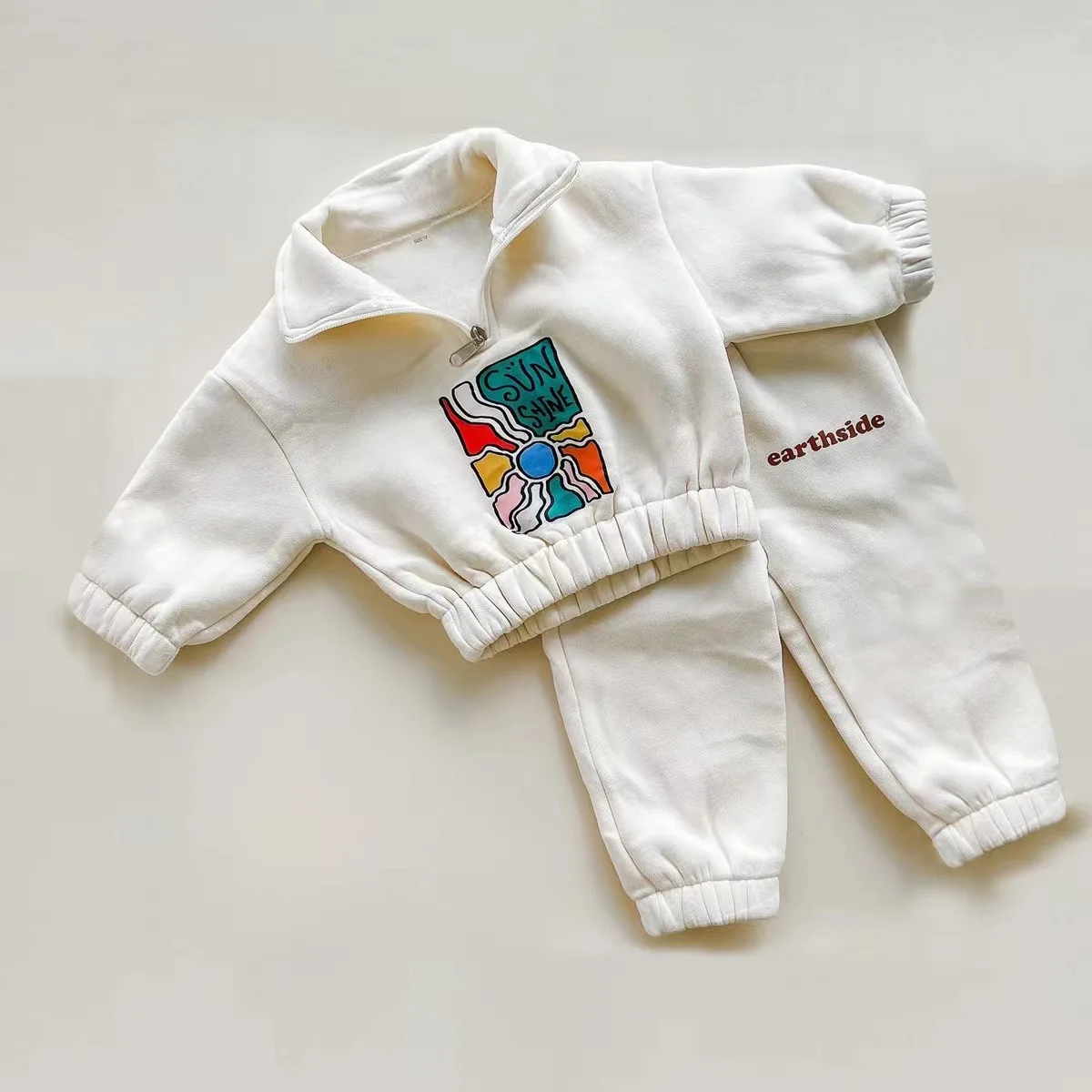 

Boy Girl Colored Pattern Casual Sweatshirt + Pants 2pcs Suit Fashion Toddler Outfits Autumn New Baby Long Sleeve Clothes Set