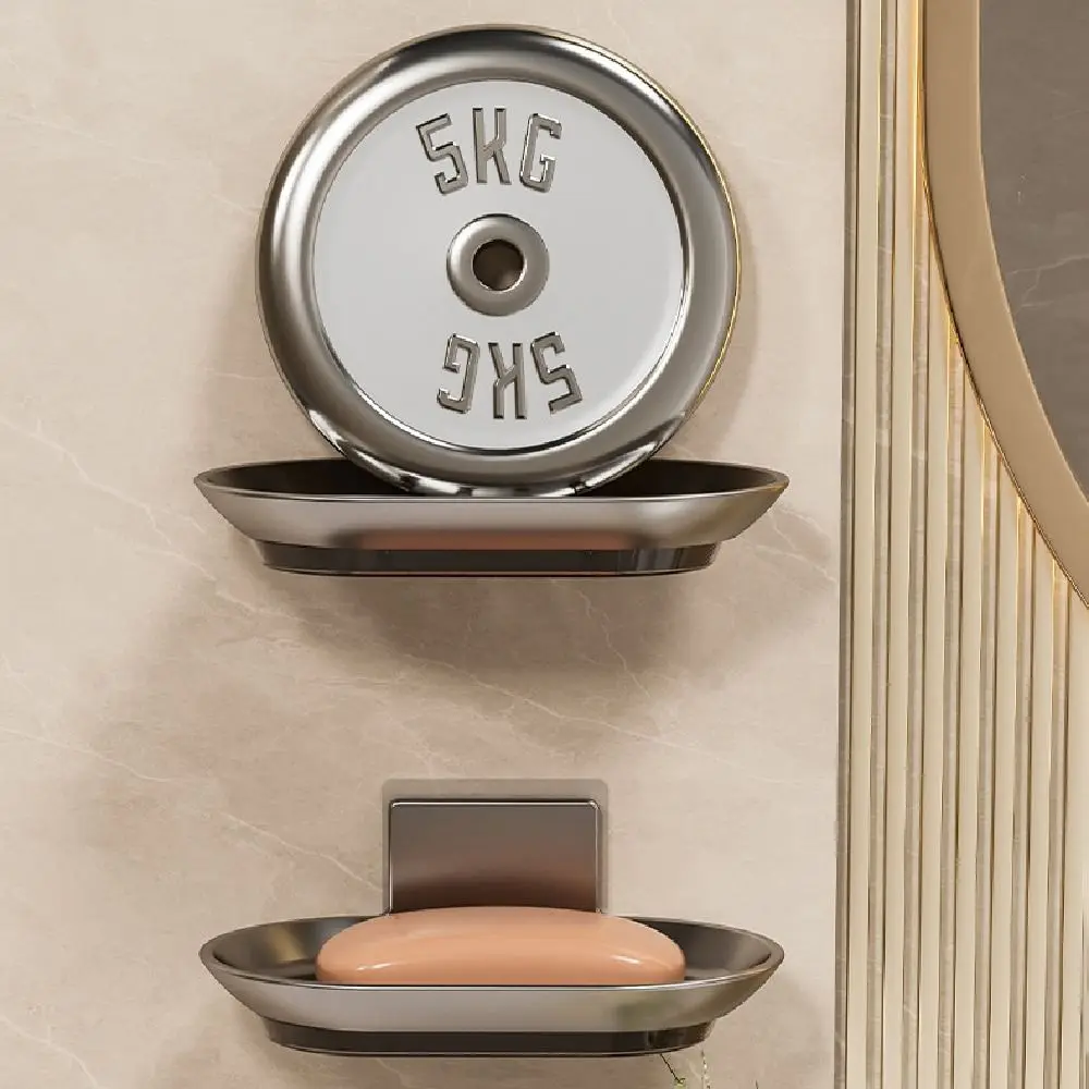 

2Pcs Aluminum Wall-mounted Soap Dish Punch-Free Self Adhesive Soap Drain Box with Drain Water Drainage Soap Dish Holder Kitchen