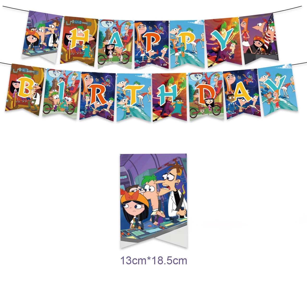 Phineas and Ferb Banner Birthday Party Decoration Supply platypus Balloon Cake Topper Gift Backpack Home Decor