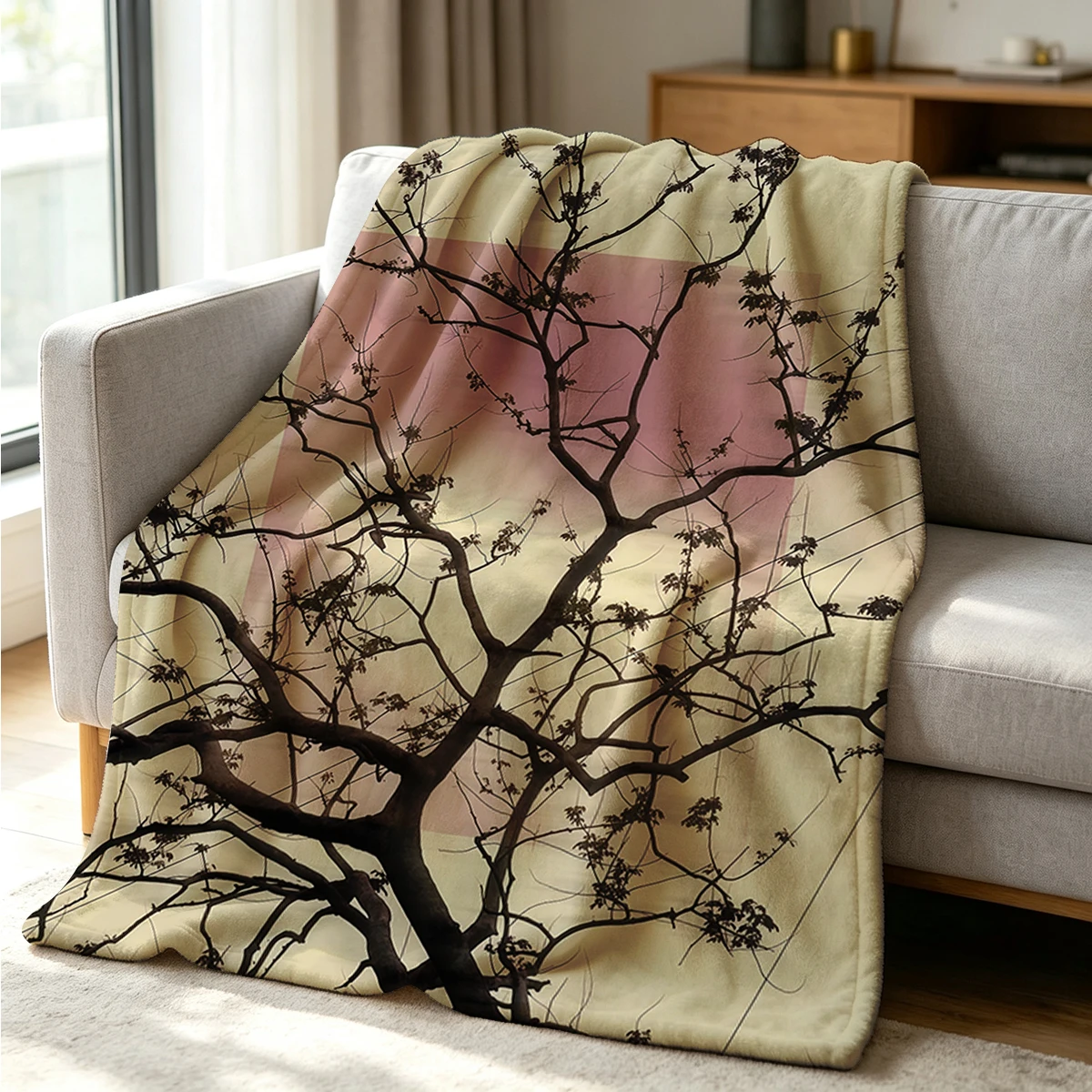 Twisted Boughs  Blanket Soft Cozy Throw for Sofa Bed Festive Holiday Decor Gift for Kids and Adults, Lightweight and Warm