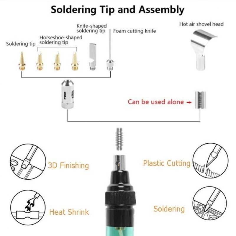 Imagem -05 - Ferro de Solda Portátil Kit em Butano Welding Pen Queimador Blow Torch Ferro de Solda a Gás sem Fio Dica Tool 1300 Celsius