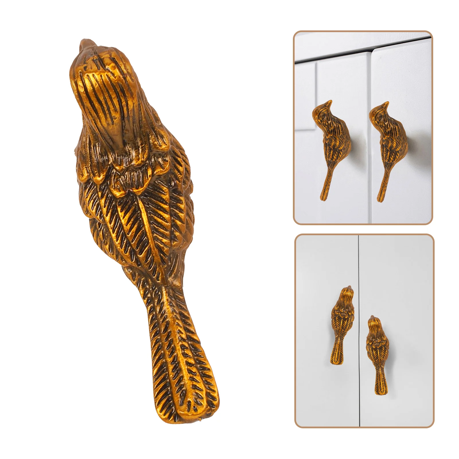 

Hardware Handle Gold Cabinet Wardrobe Knobs for Cabinets Golden Animal Statue Zinc Alloy Drawer Door