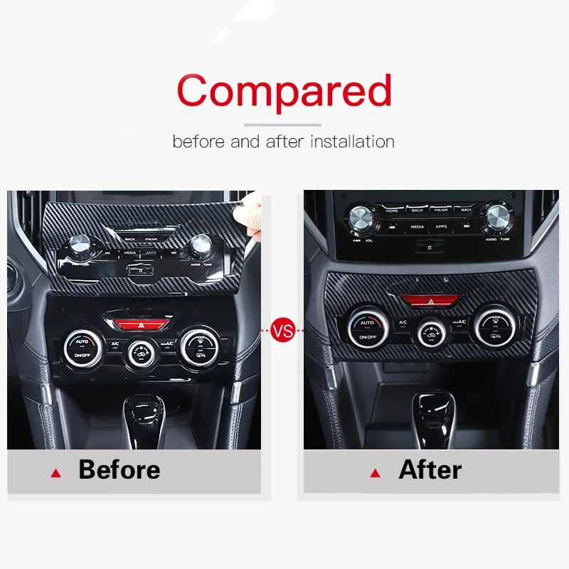 Car Central Control Console Air Condition Tirm Panel Cover Sticker ABS Carbon Fiber For Subaru Forester 2019-2024 Car Accessory