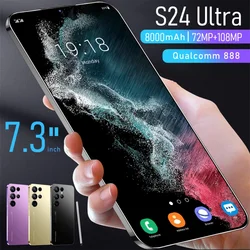 S24 Ultra Mobile Phones 7.3 HD Screen SmartPhone Original 22GB+2TB 4G 5G Dual Sim Celulares Android Unlocked 8000mAh S23 Ultra