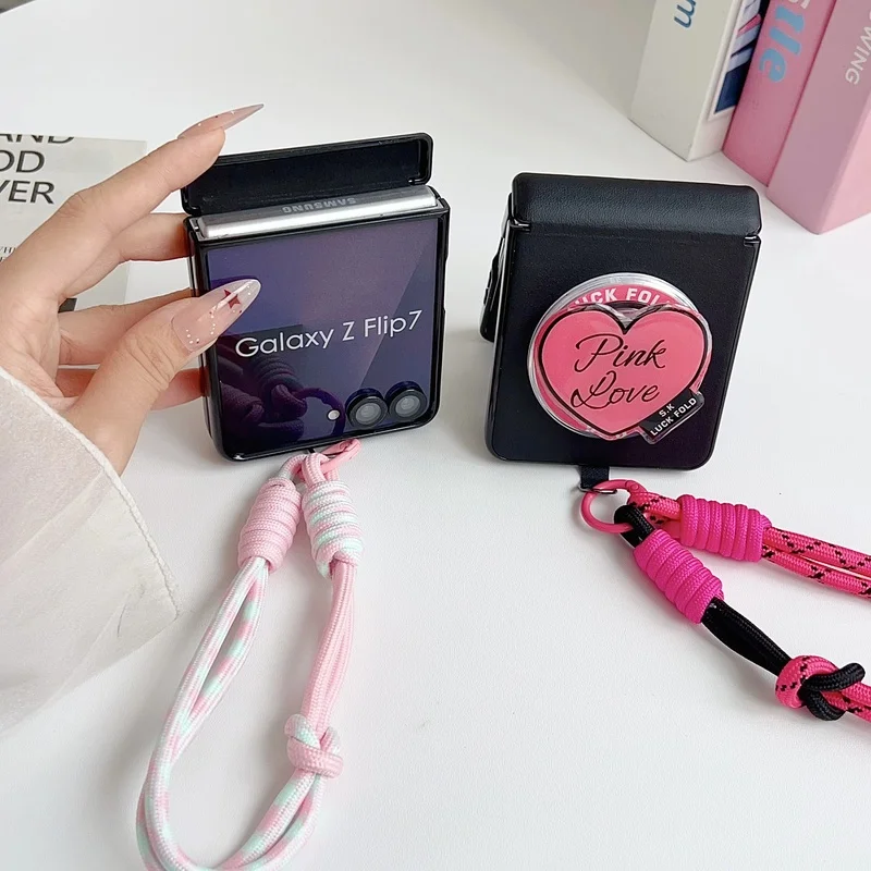 3 in 1 Detachable Love Stand Wrist Strap Magnetic Phone Case for Samsung Galaxy Flip7 Flip6 Z Flip 3 4 5 6 7FE Protective Cover - view 6