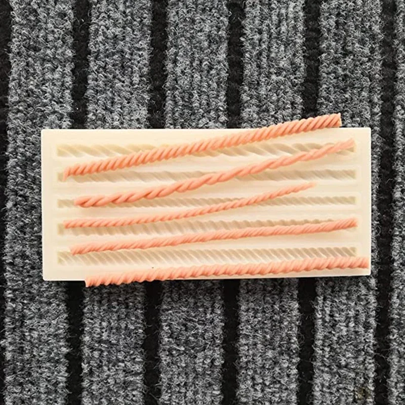 

Braided Twist Rope Fondant Mold Pie Crust Impression Silicone Mat Long Strip Lace Cake Decorating Tools Woven Hemp Rope Lace