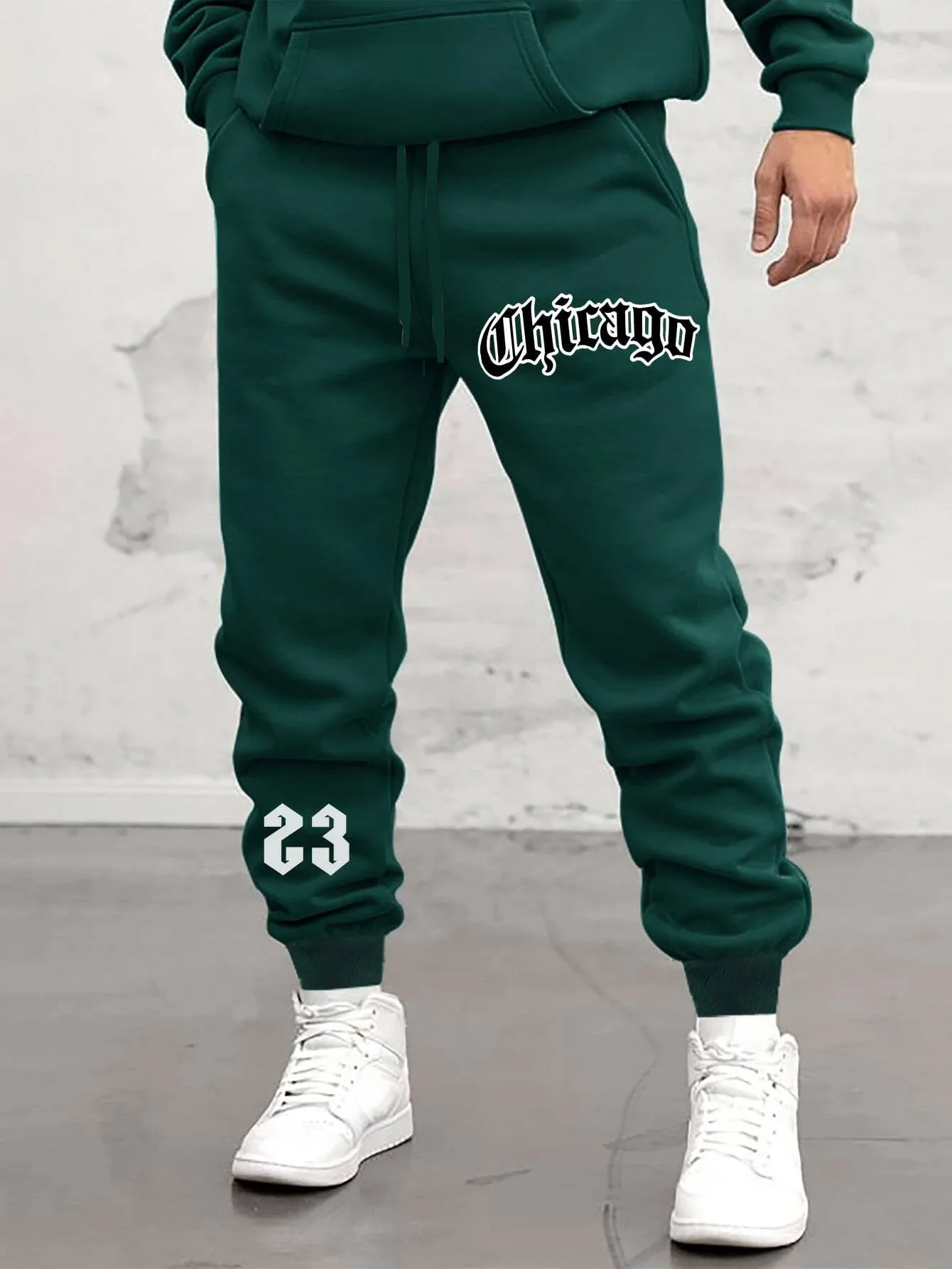Pantalones informales para hombre, pantalones de chándal con estampado LA, pantalones deportivos para correr para hombre, pantalones largos de entrenamiento de Color sólido a la moda