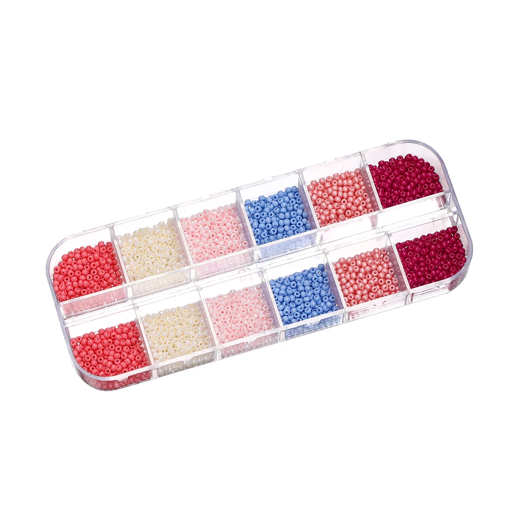 1680pcs/Box 12Grids Colorful Glass Seed Beads 2mm Mini Spacer Loose Bead for Earrings Necklace Bracelet DIY Jewelry Making