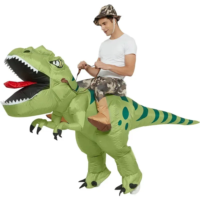 Disfraz de Cyanime, disfraz inflable para adultos, disfraces de dinosaurios de Halloween montando un T Rex, mascota divertida para hombres, traje de fiesta de dibujos animados de dinosaurio