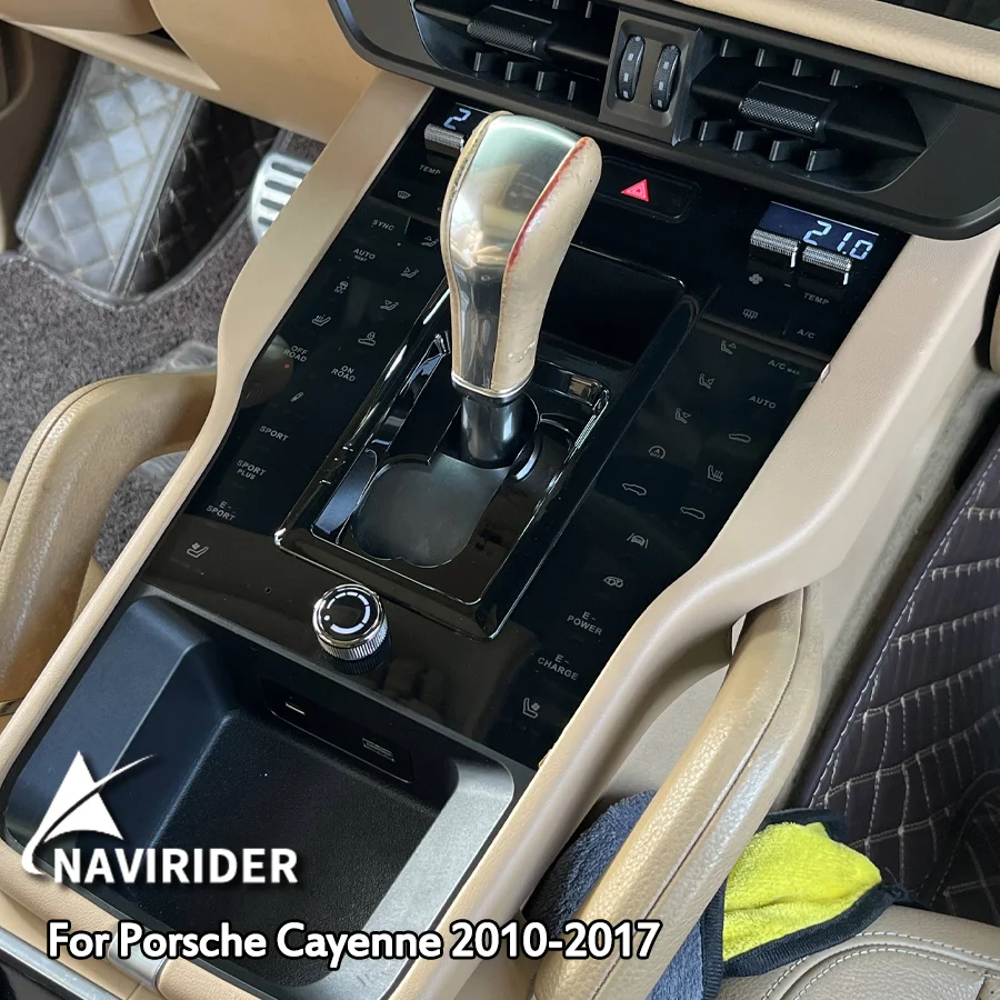 For Porsche Cayenne 2010 2017 Gear Shift Electric Panel AC Panel Center Console Interior Button Decorative Black Accessories