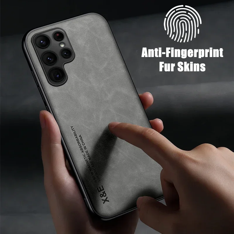 S24 S25 Ultra Magnet Case For Samsung Galaxy S25 Edge S24 S23 S22 S21 S20 FE Note 10 Plus 20 Ultra Leather Back Cover Shell Case