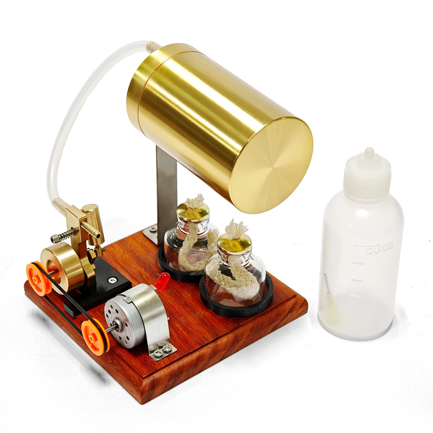 Miniature Steam Engine Model Functional Steam-Powered Engine Educational Physics Experiment Toy Decorative Model Display Piece