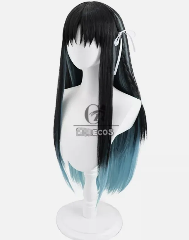 Classroom of the Elite Horikita Suzune Cosplay Wigs 65cm Black Mixed Blue Hair