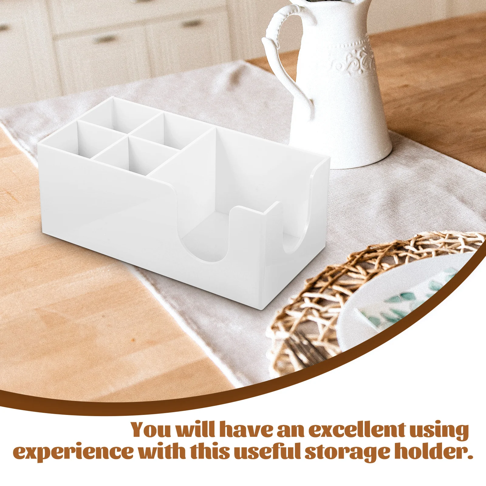 

Акриловый органайзер для кофейной станции, многофункциональный органайзер для хранения чашек из сахарной соломы, чайный пакетик, домашний декор для бара, органайзер для кафе-бара