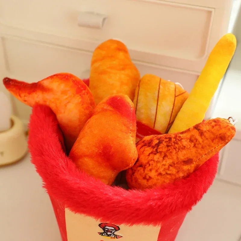Real Life Gebakken Kip Knuffels Creatieve Simulatie Frieten Japans Voedsel Oden Kussen Gevulde Poppen Verjaardagscadeautjes