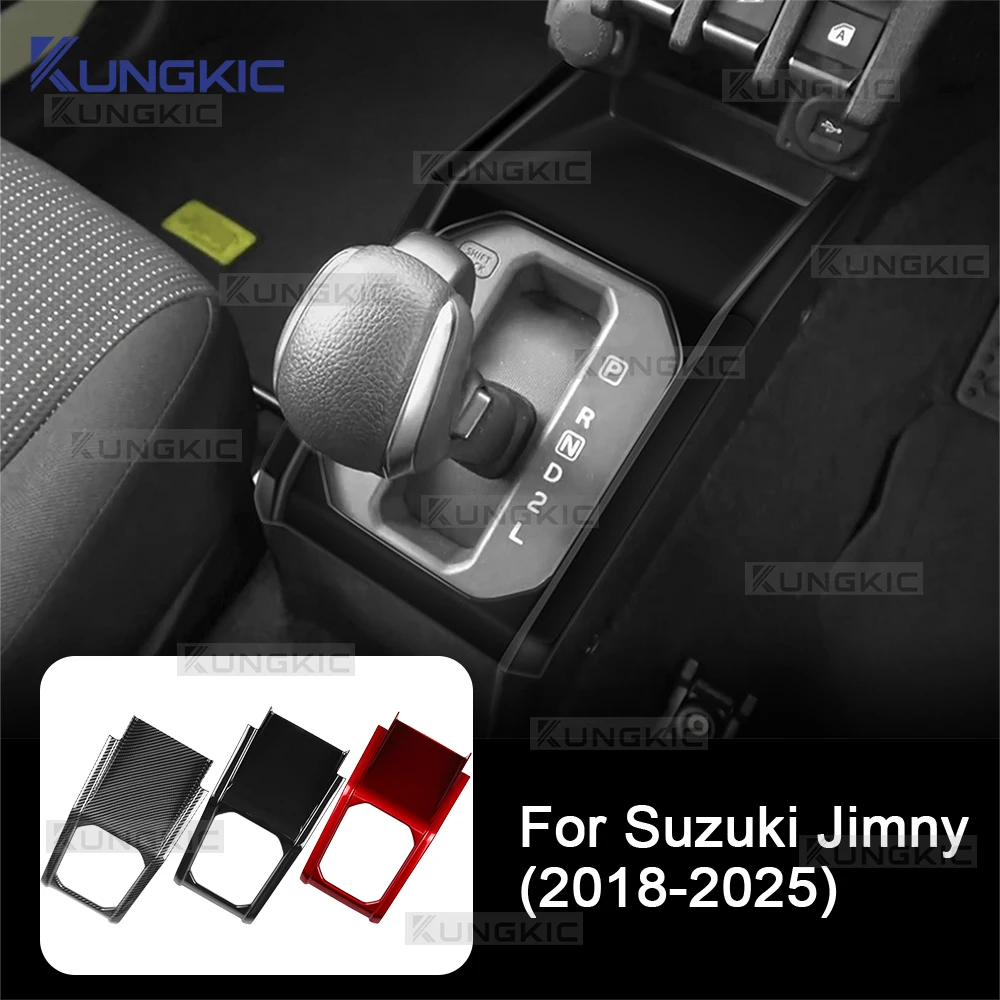 

For Suzuki Jimny JB64 JB74 2018 2019 2020 2021 2022 2023 2024 2025 ABS Glossy Black Carbon Fiber Pattern Automatic Gear Shift