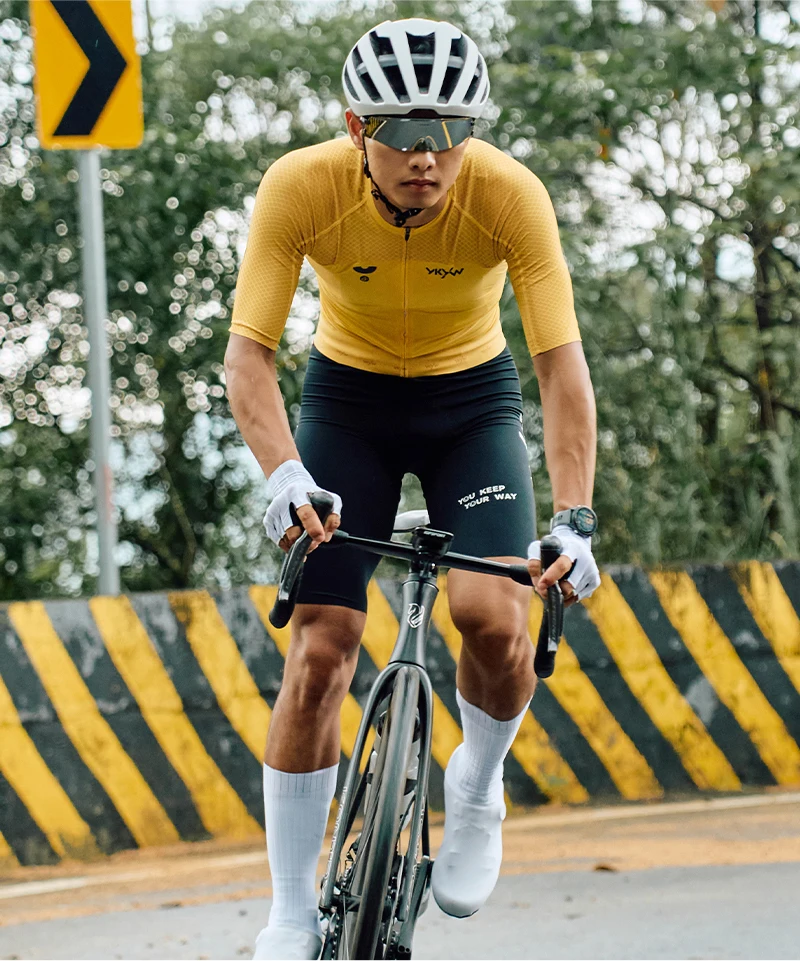 YKYWBIKE 2026 Herren Sommer-Radtrikot 3D-Schnitt Anti-Schweiß Leichtgewicht Schnelltrocknend Rennrad-Trikot Atmungsaktiv Rutschfest – Detail 14