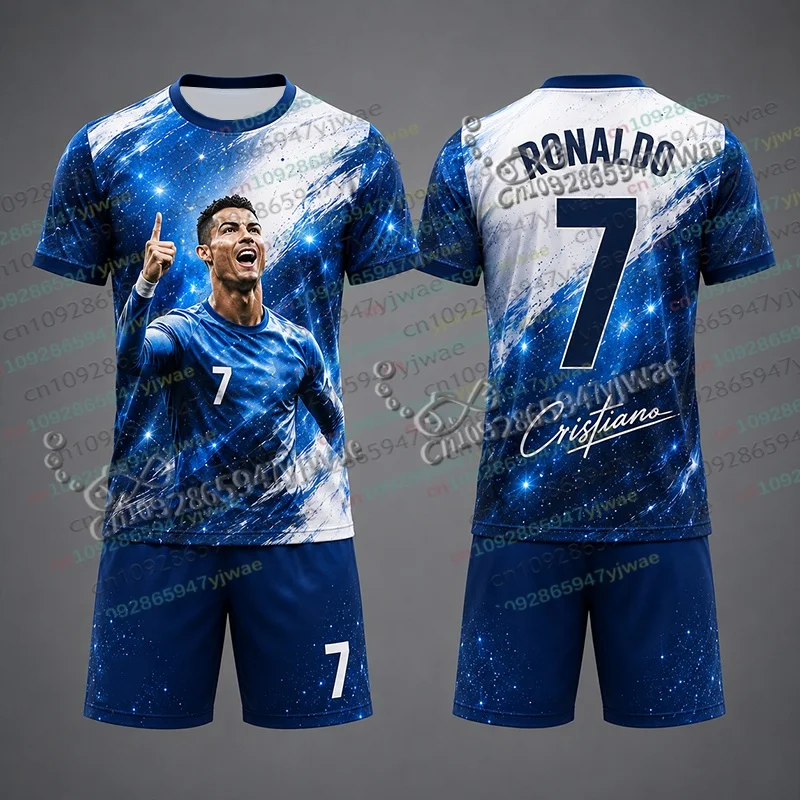 2026 Sonderedition Nr. 7 Fußballtrikot 2-teiliges Set für Damen und Herren Sportbekleidung Sommer Atmungsaktiv Lässiges Kinder-T-Shirt-Shorts-Set – Detail 4