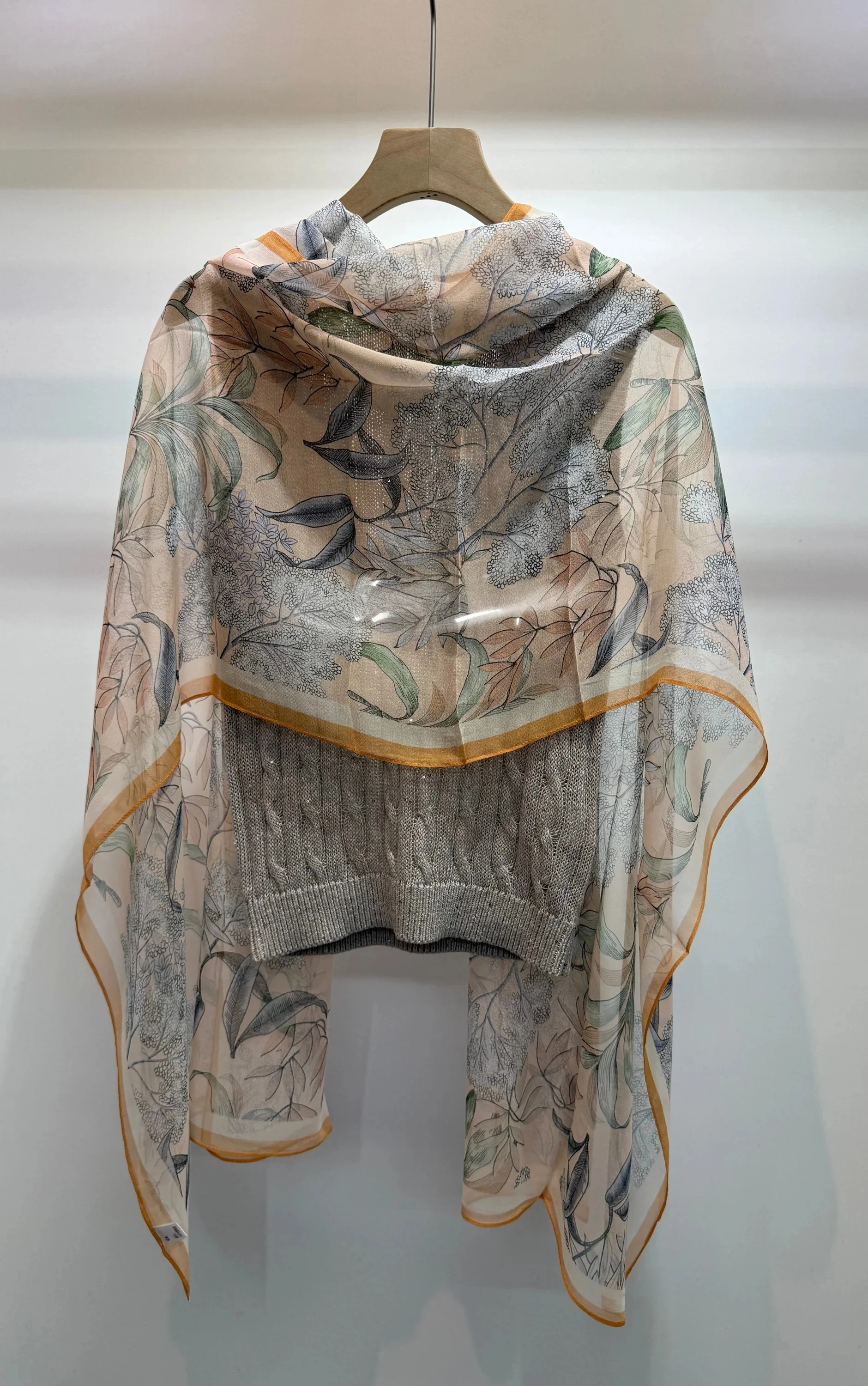 new-arrival-silk-chiffon-long-scarf-women's-spring-autumn-lightweight-sun-protection-shawl-fashionable-korean-style-printed