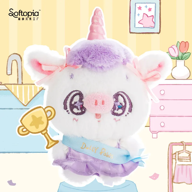 Softopia Dolly Paws - Llavero de peluche suave y adorable, muñecos de peluche, colgante para mochila o bolso, regalo de cumpleaños perfecto para niñas