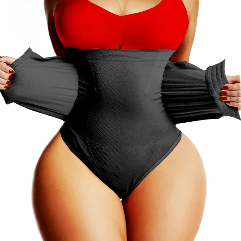 Double Control Panties Shapewear Waist Cincher Women Butt Lifter Girdles Compression Underwear Strap Body Shapers Seamless Panty