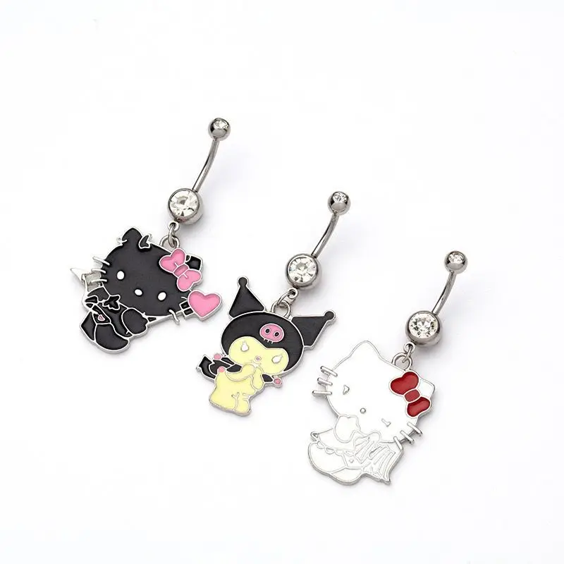 

Navel Piercing Ring Cute Cat Belly Button Ring Black Belly Button Piercing Ring Rabbit Jewelry Kitty Cartoon Umbilical Pircing