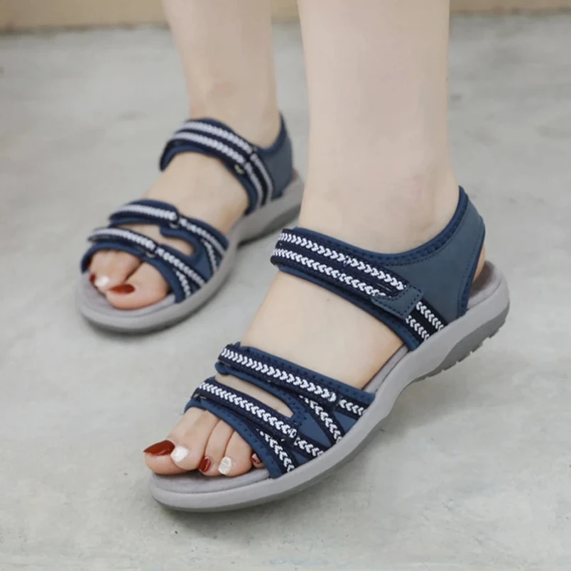 

2025 женские сандалии, модная летняя женская обувь высокого качества, уличные женские повседневные сандалии на плоской подошве