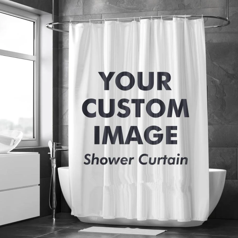 Custom Shower Curtain Bathroom Waterproof Curtains Customized Photo Polyester Bath Decor with Hooks POD Dropshipping Personalise