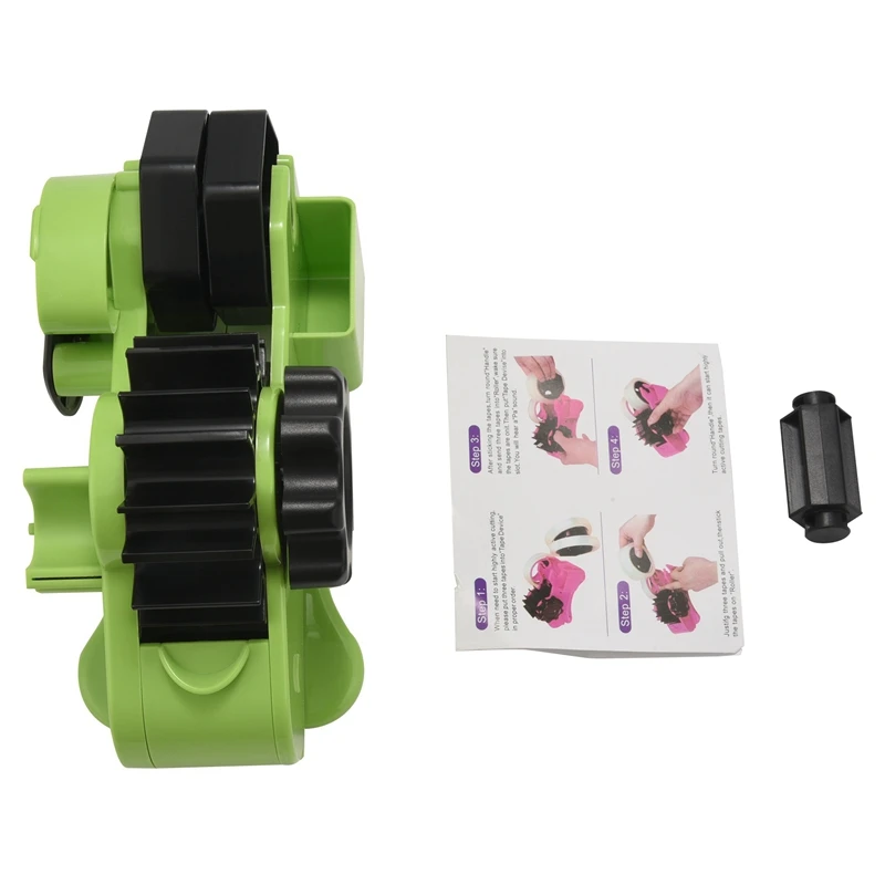 Packaging Tape Dispenser With Compartment Slot And 1Inch & 3Inch Dual-Roll Cores,Semi-Automatic Desk Dispenser