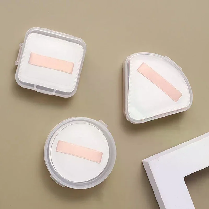 Boîte en plastique pour bouffée, 10 pièces, éponge transparente, sacs à cosmétiques de voyage portables, mallette de rangement de cosmétiques