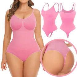 Women Romper Tummy Control Body Shaper Shapewear Bodysuit Sliming Seamless Ribbed Slimming Top Women Backless Body Shaper Thongs