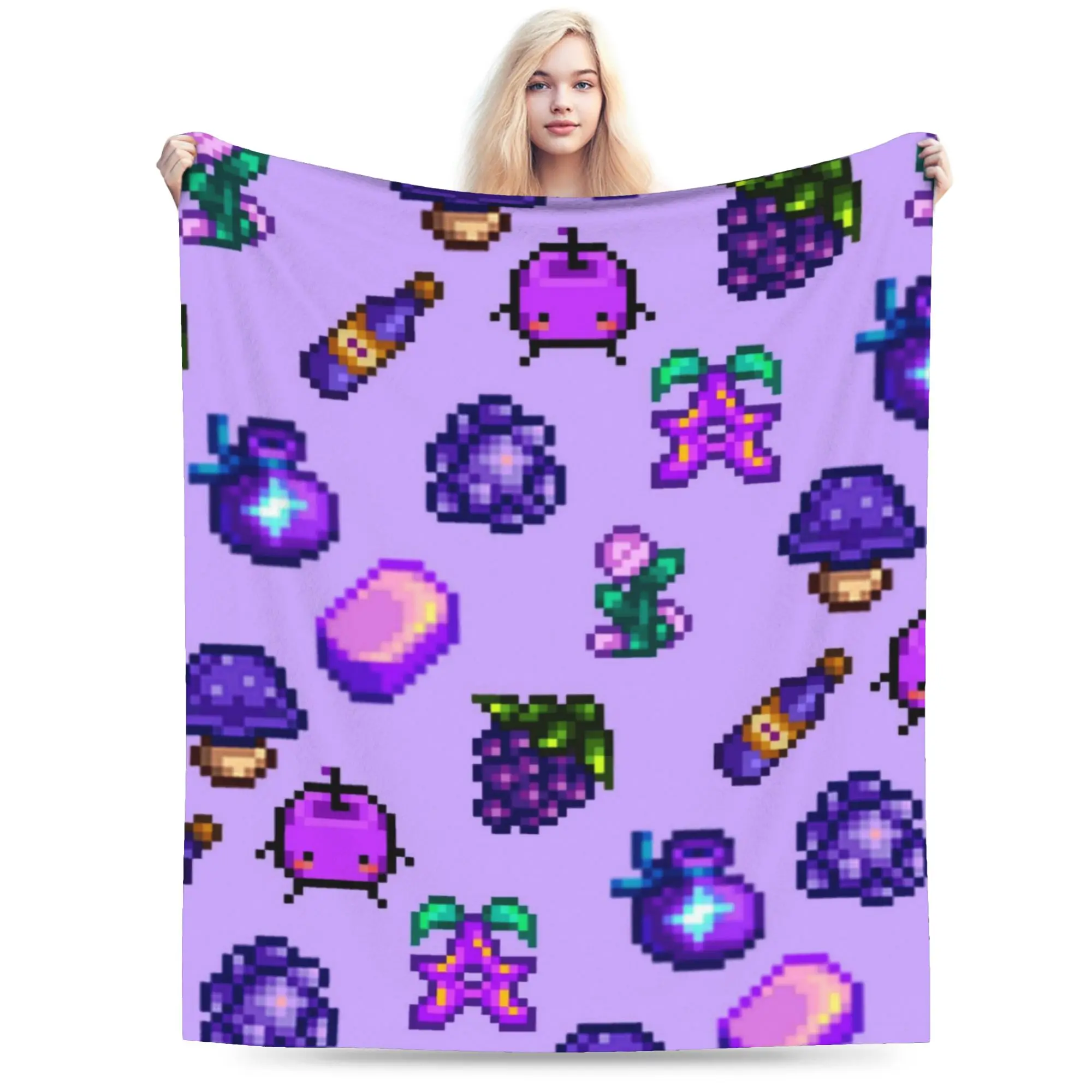 Super Soft Stardew Valley Animals Throw Blanket Premium Flannel Fleece Lightweight  Bed Blanket Warm Plush Blankets All Season
