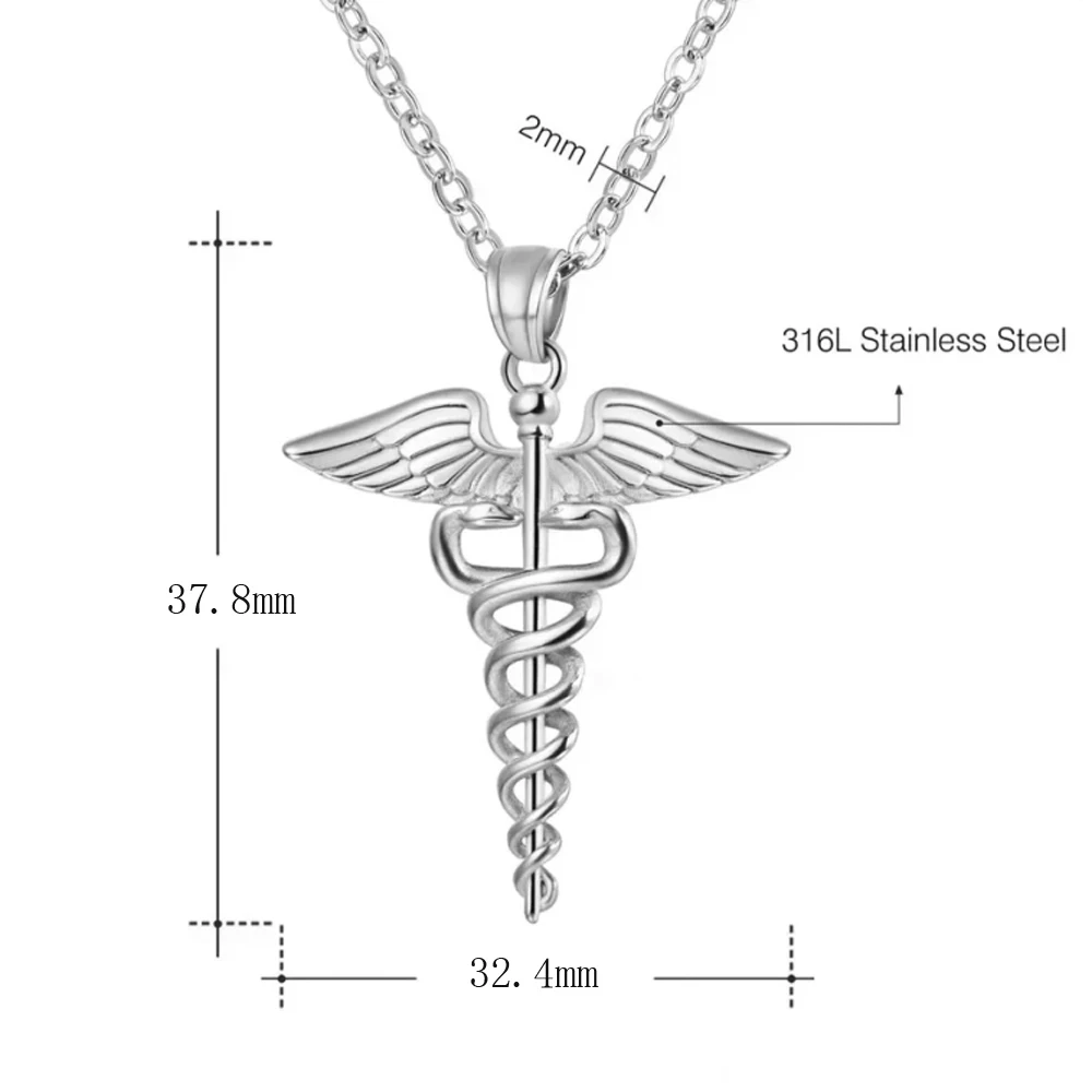 Gold Silver Color Medical Alert ID Pendants Necklaces for Men Women ICE Nurse Doctor Animal Necklace Snake Male Jewelry Gift