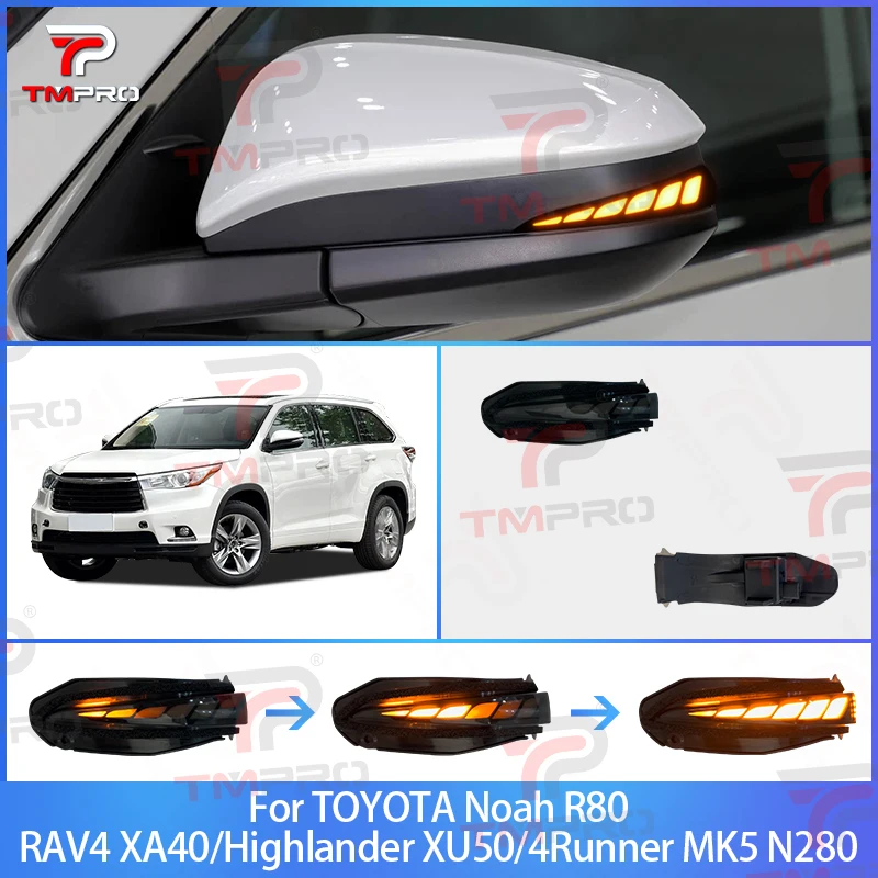 

Динамический указатель поворота, светодиодный индикатор зеркала заднего вида, мигалка, повторитель света для Toyota Noah R80 RAV4 XA40 Highlander XU50 4Runner
