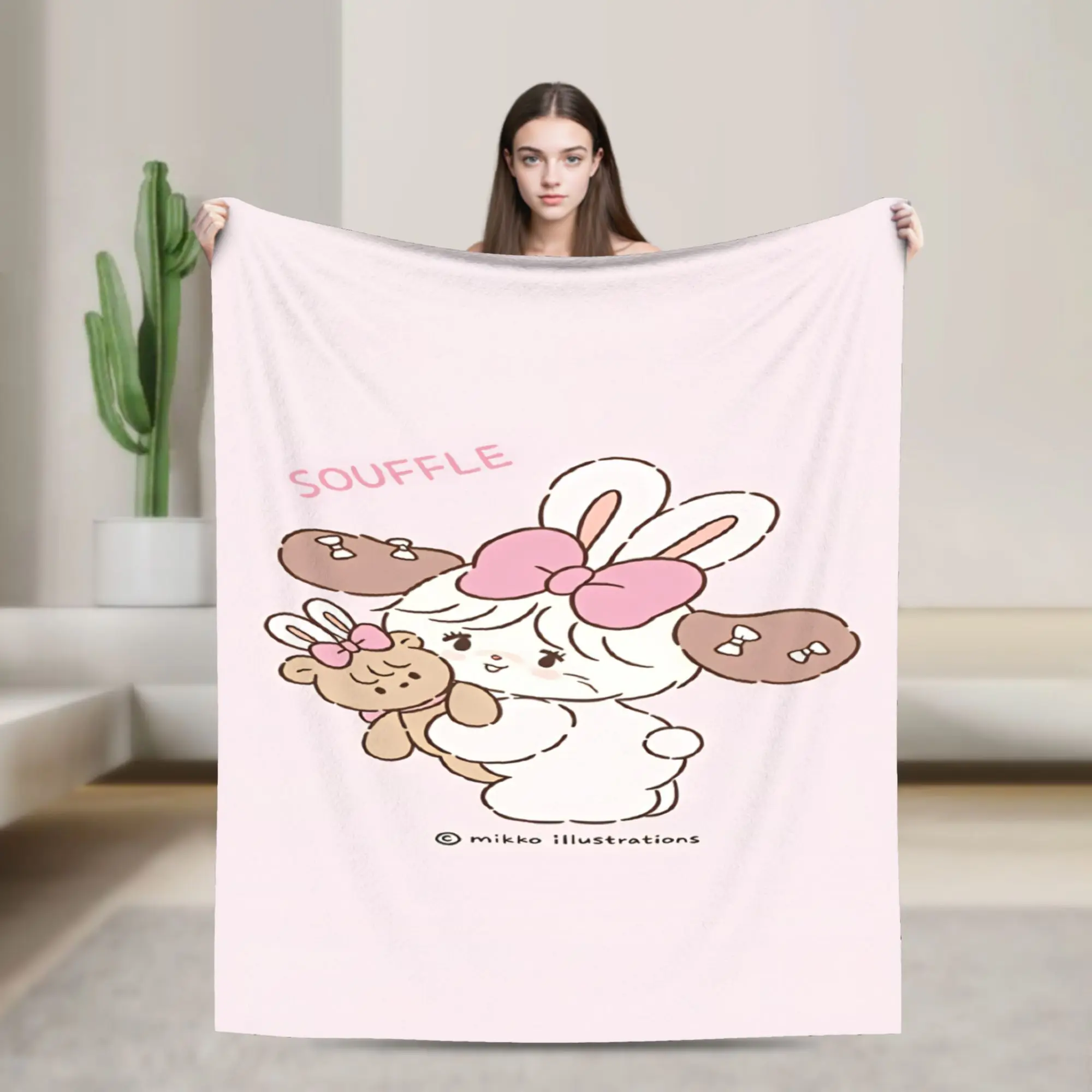 Mikkos Mousses Flannel Blanket  Soft Warm Throw Blanket for Home Decor Travel Office Funny Bedspread Sofa Bed Cover