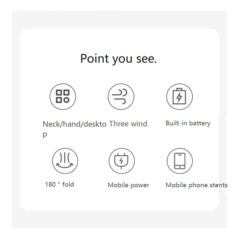 Ventilador dobrável ao ar livre mini ventilador de pescoço portátil carregando tesouro dois-em-um portátil pequeno ventilador elétrico presente