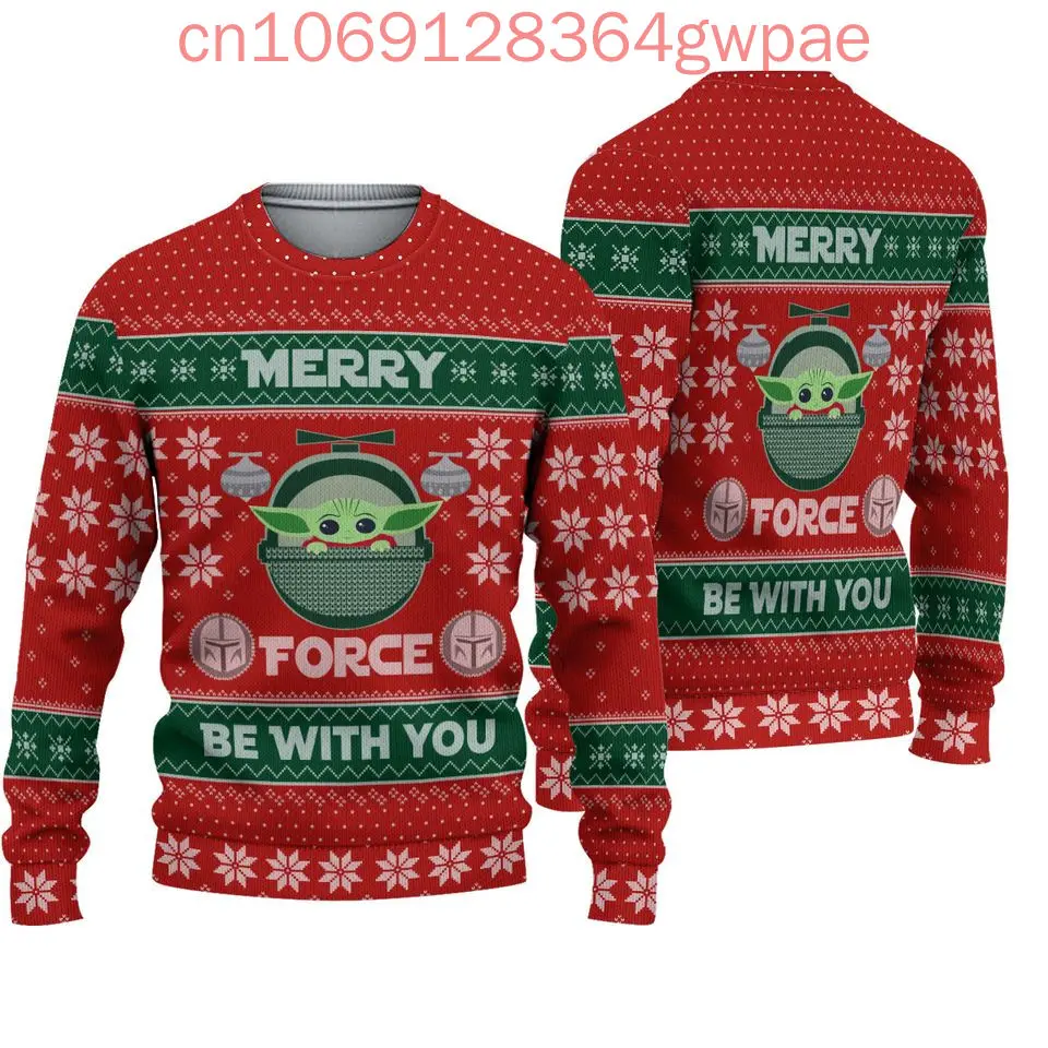 Disney Baby Yoda Christmas Ugly Sweater Men\'s Women\'s 3d Ugly Sweater Disney Ugly Christmas Sweater Xmas Gifts Sweater Tops