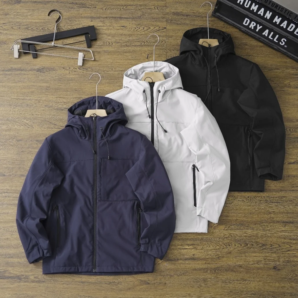 

Легкая водонепроницаемая куртка для активного отдыха и путешествий из полиэфирного волокна с длинными рукавами, на молнии, с капюшоном, повседневная