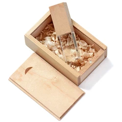 Creative wooden and crystal pendrive 4GB 32GB pen drive 16GB 64GB USB flash drive memory stick customized gifts